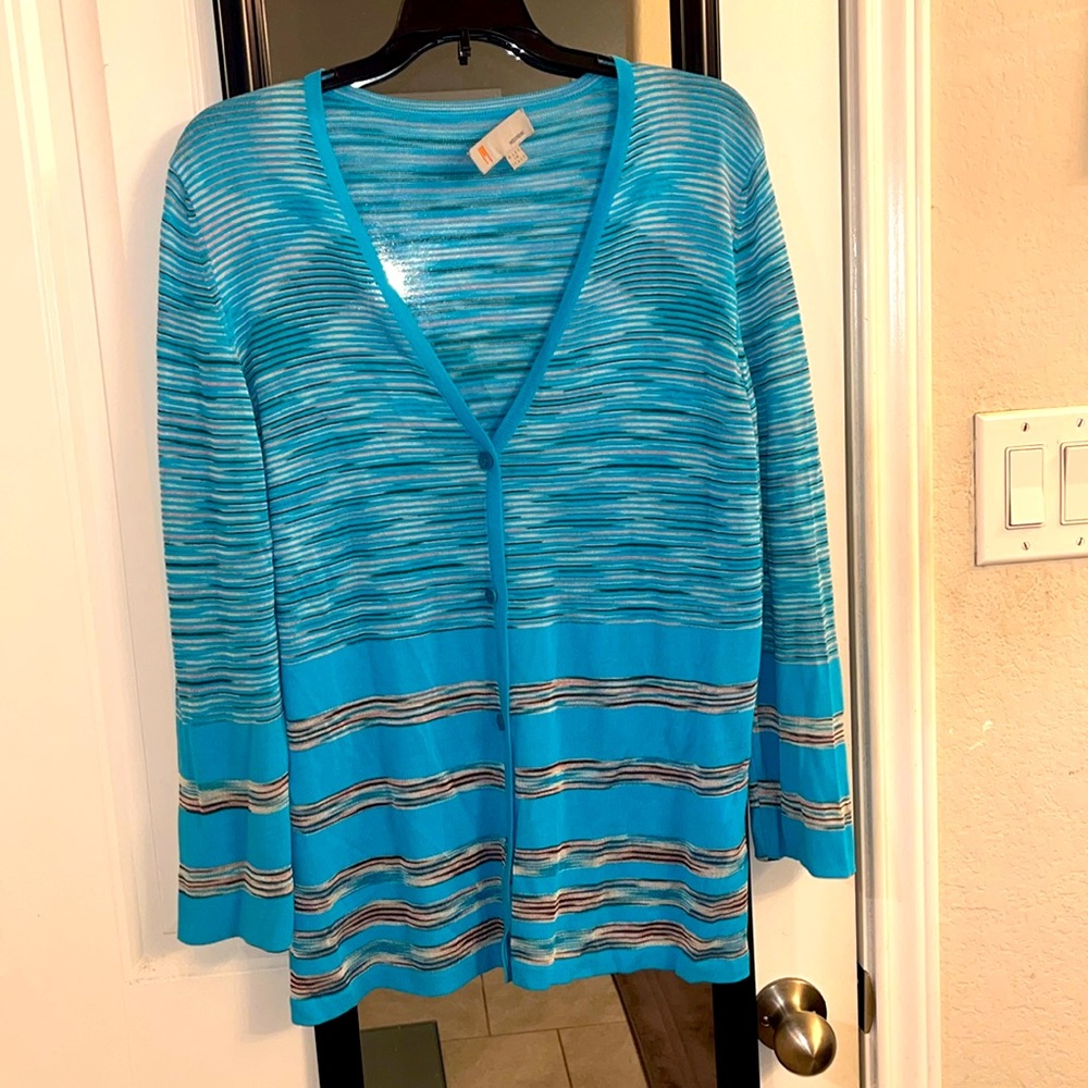 Missoni Blue Stiped Cardigan sz 12